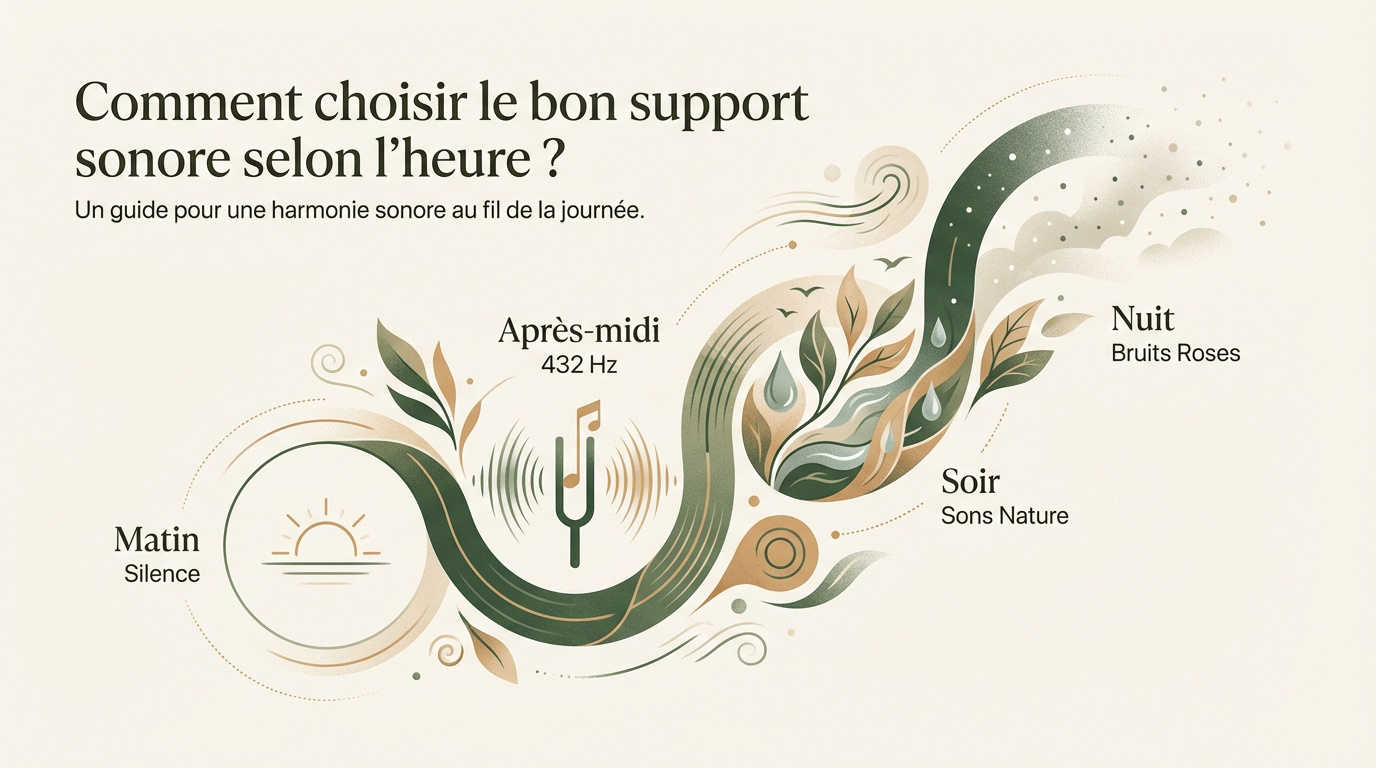Guide visuel pour choisir son support sonore entre silence et musique selon le moment de la journée